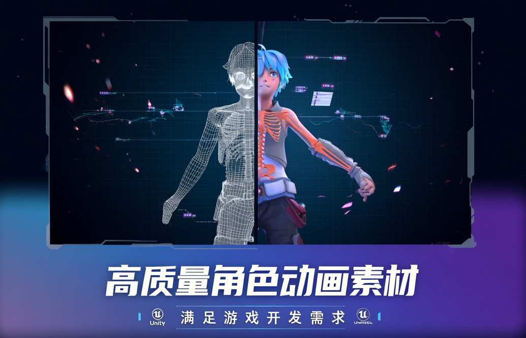 高质量角色动画素材，满足游戏开发需求